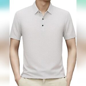 NWT TR ice silk breathable short sleeve polo Size Large in White